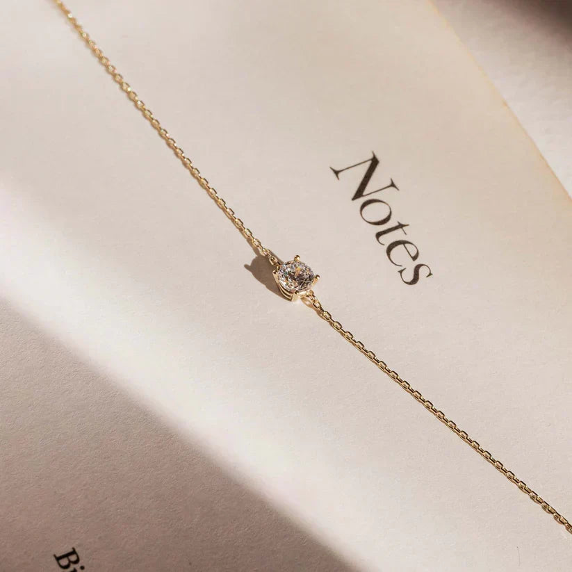 Pietra Clear Stone Chain Bracelet | Gold