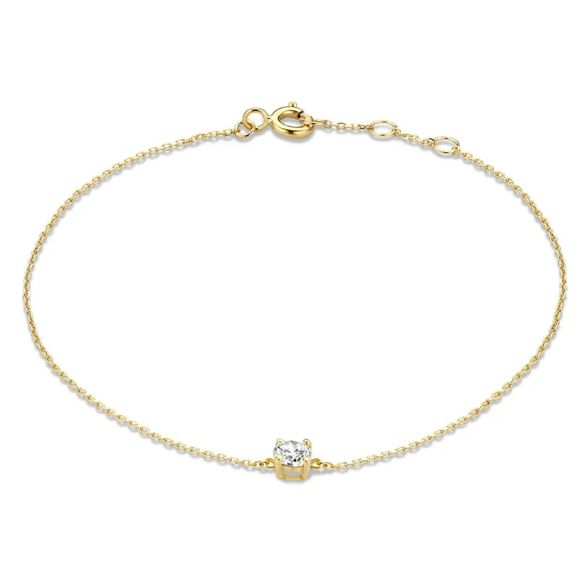 Pietra Clear Stone Chain Bracelet | Gold