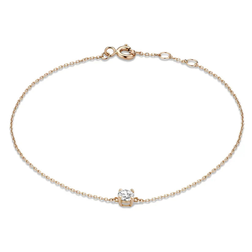 Pietra Clear Stone Chain Bracelet | Gold