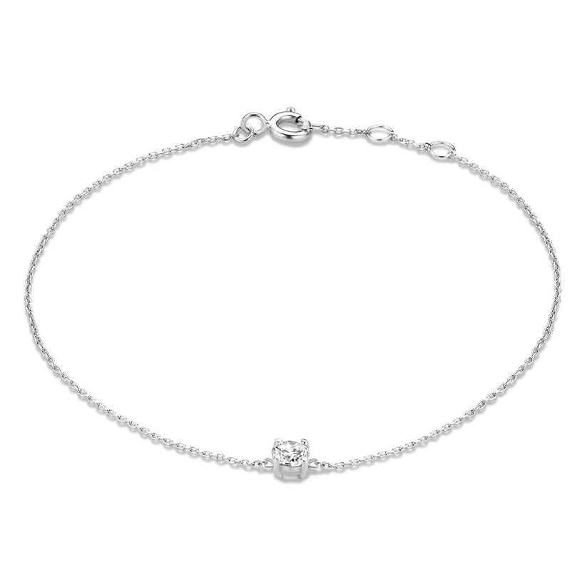 Pietra Clear Stone Chain Bracelet | Gold