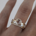 Anel Ilda Solitário Cabochão Empilhado | Dourado
