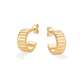 Brinco Meia Argola Alcione Texturizado | Dourado