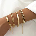 Conjunto de Pulseiras Mirela Elos e Bracelete | Dourado