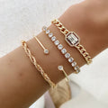 Dulce Four-Piece Stacking Bracelet Set | Gold